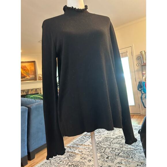 WHO WHAT Wear  NWT RUFFLED MOCK NECK KNIT TOP WOMENS 2X - Picture 4 of 7